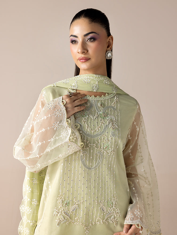 Aurapret-02 | 3 Piece Embroidered Organza Suit