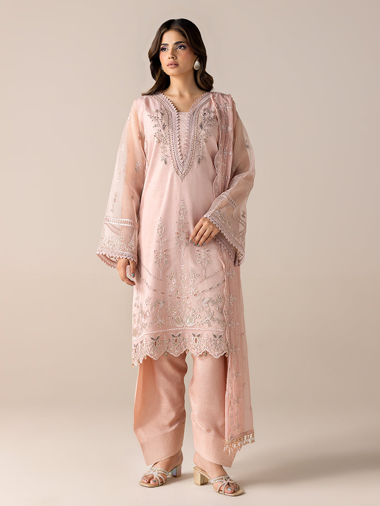 Aurapret-03 | 3 Piece Embroidered Organza Suit