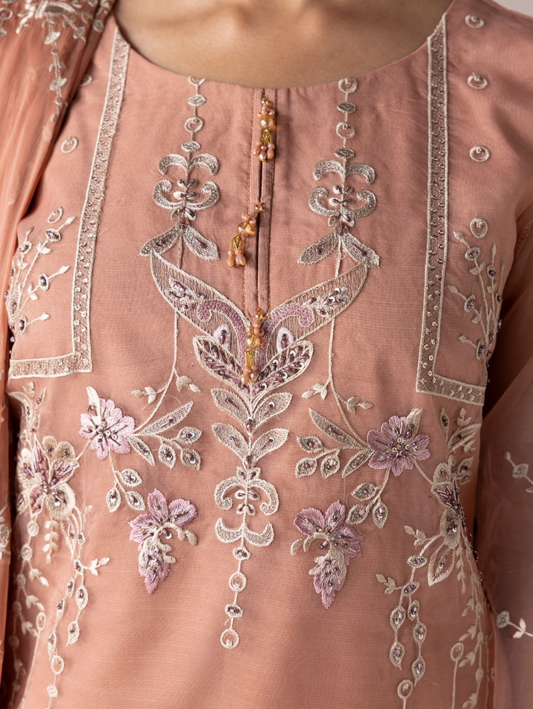 Aurapret-04 | 3 Piece Embroidered Organza Suit