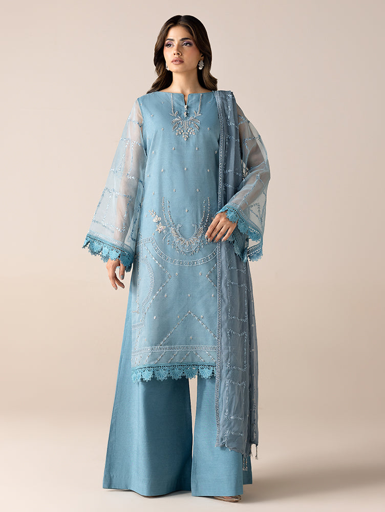 Aurapret-05 | 3 Piece Embroidered Organza Suit