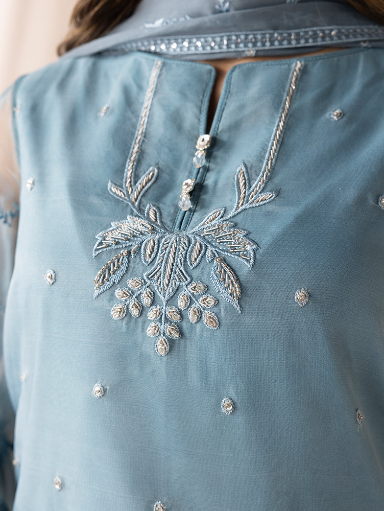 Aurapret-05 | 3 Piece Embroidered Organza Suit