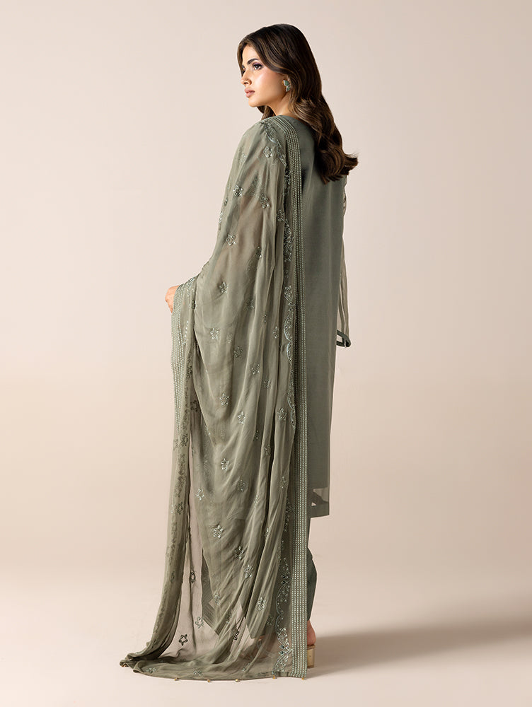 Aurapret-06 | 3 Piece Embroidered Organza Suit