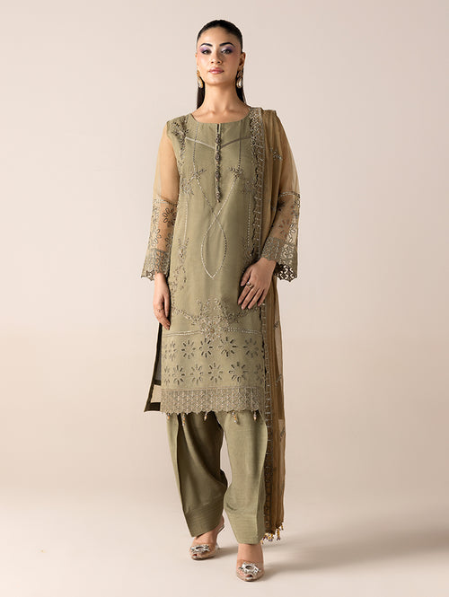 Aurapret-01 | 3 Piece Embroidered Organza Suit