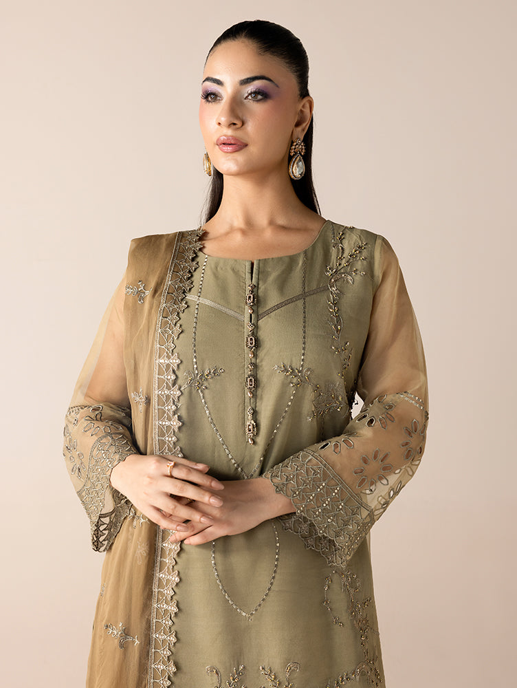 Aurapret-01 | 3 Piece Embroidered Organza Suit