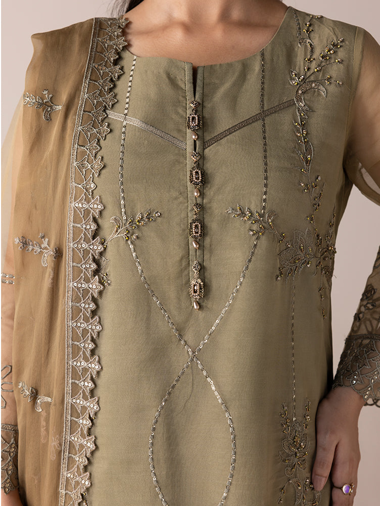 Aurapret-01 | 3 Piece Embroidered Organza Suit