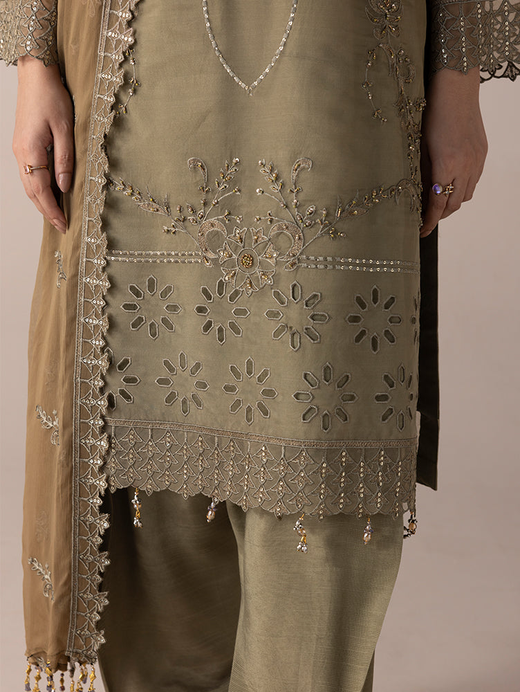 Aurapret-01 | 3 Piece Embroidered Organza Suit