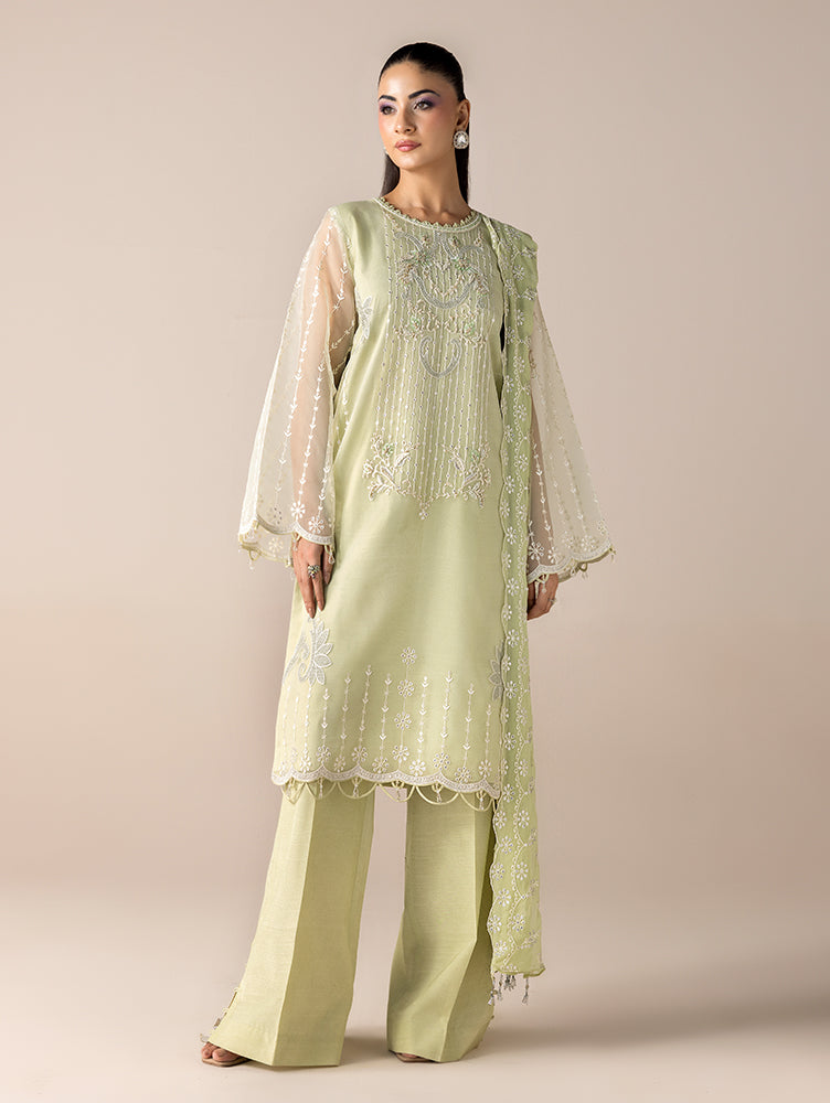 Aurapret-02 | 3 Piece Embroidered Organza Suit