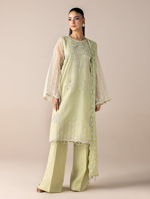Aurapret-02 | 3 Piece Embroidered Organza Suit