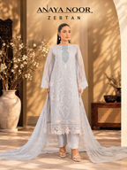 Anaya Noor by Zebtan Vol. 4 – AN 01 | Embroidered Weightless Chiffon 3-Piece Suit
