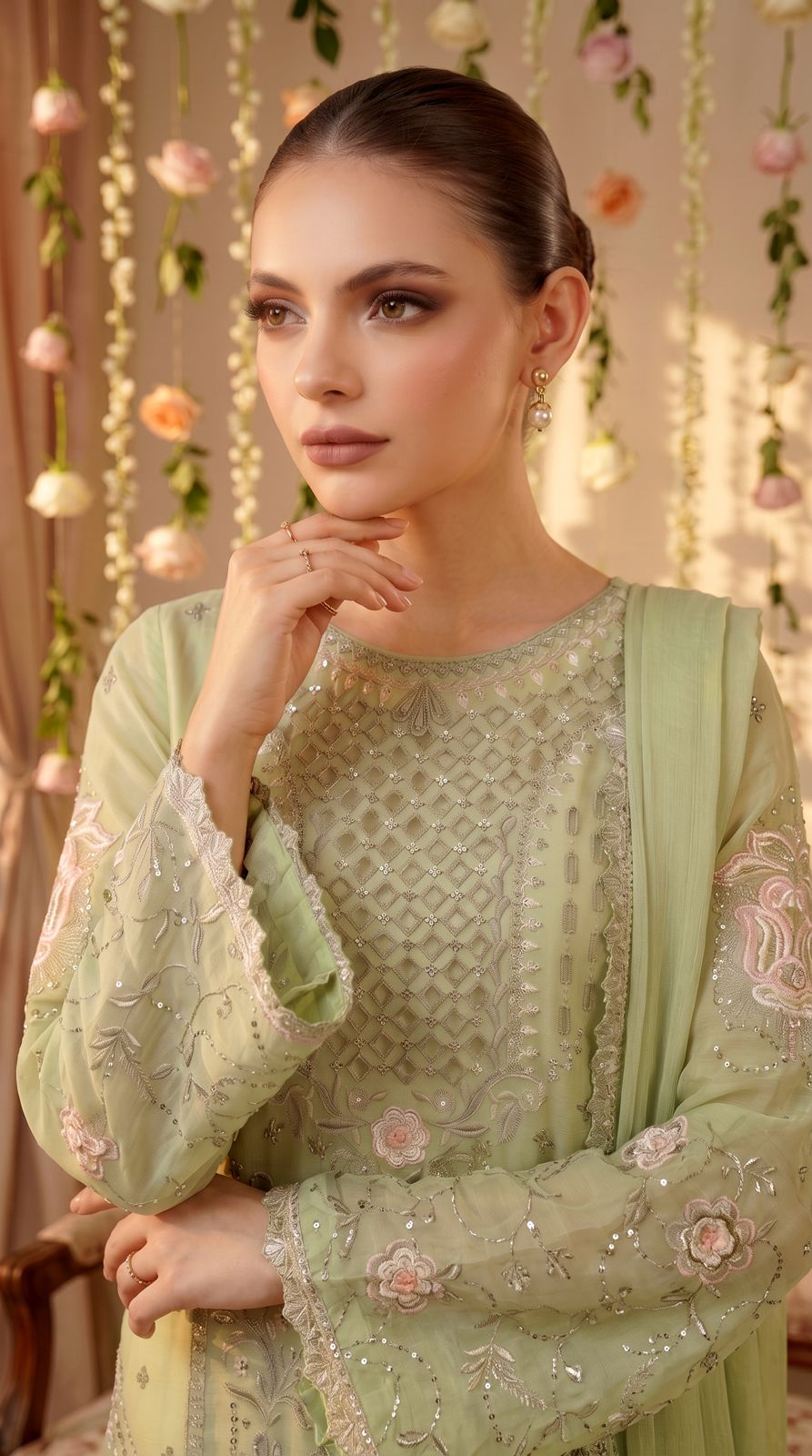 Anaya Noor by Zebtan Vol. 2 – AN 01 | Embroidered Weightless Chiffon 3-Piece Suit