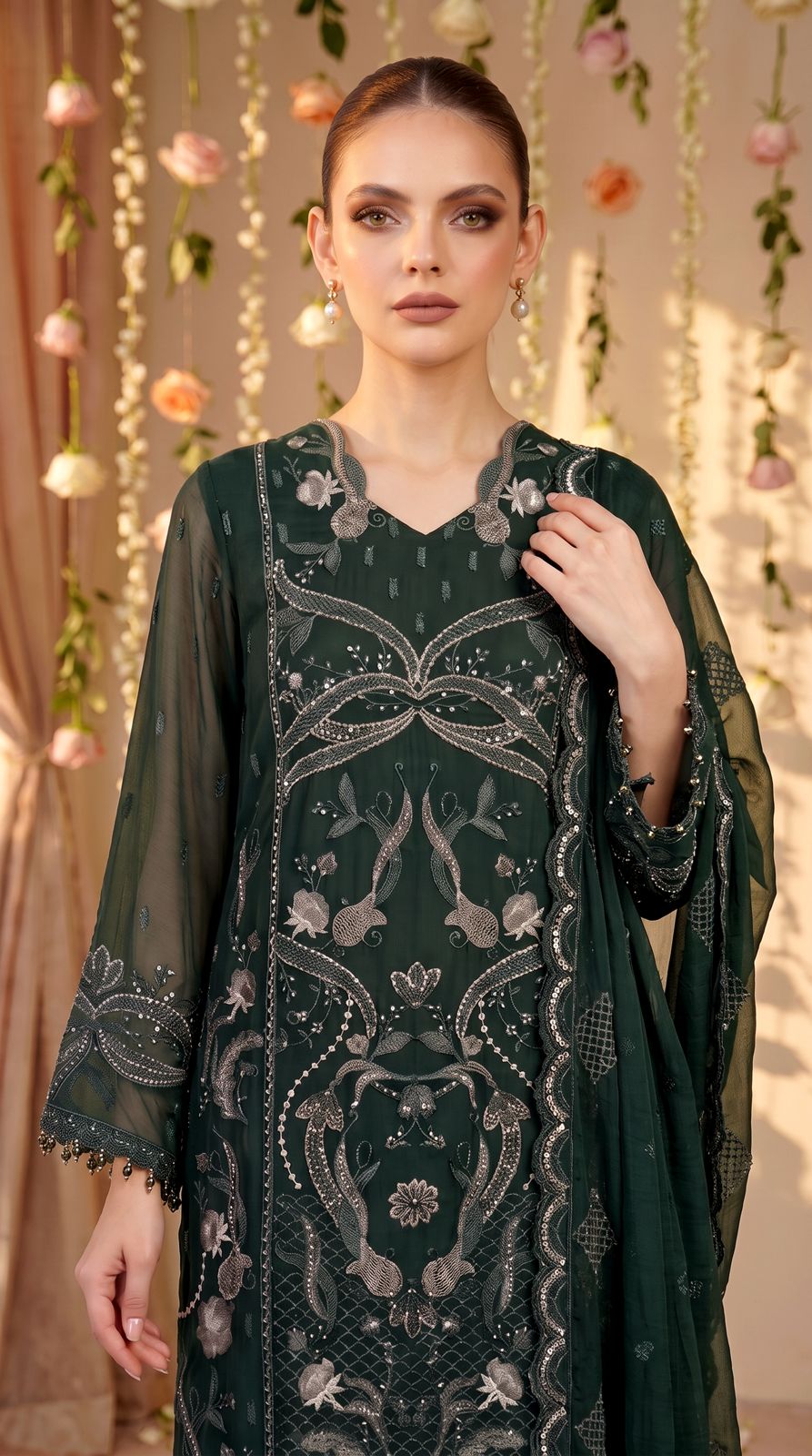 Anaya Noor by Zebtan Vol. 2 – AN 06 | Embroidered Weightless Chiffon 3-Piece Suit