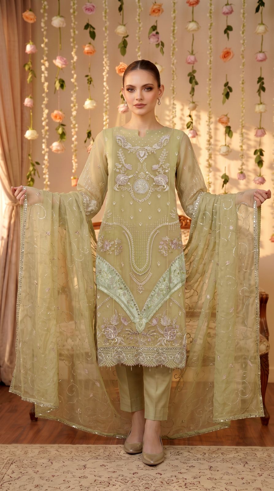 Anaya Noor by Zebtan Vol. 2 – AN 10 | Embroidered Weightless Chiffon 3-Piece Suit