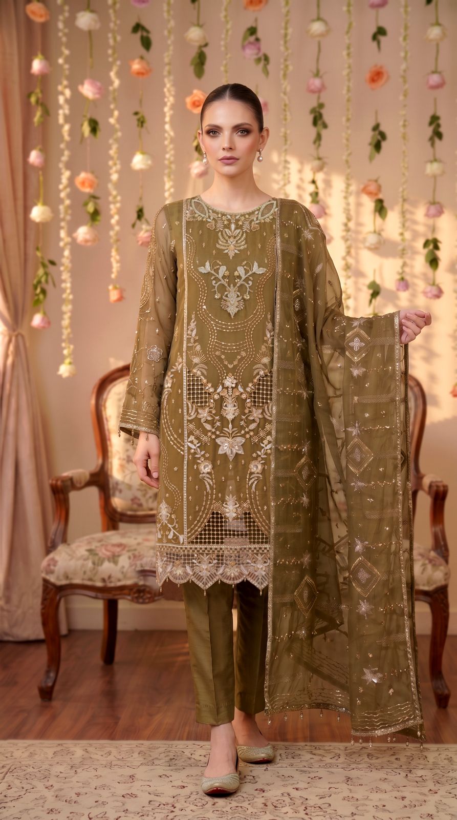 Anaya Noor by Zebtan Vol. 2 – AN 03 | Embroidered Weightless Chiffon 3-Piece Suit