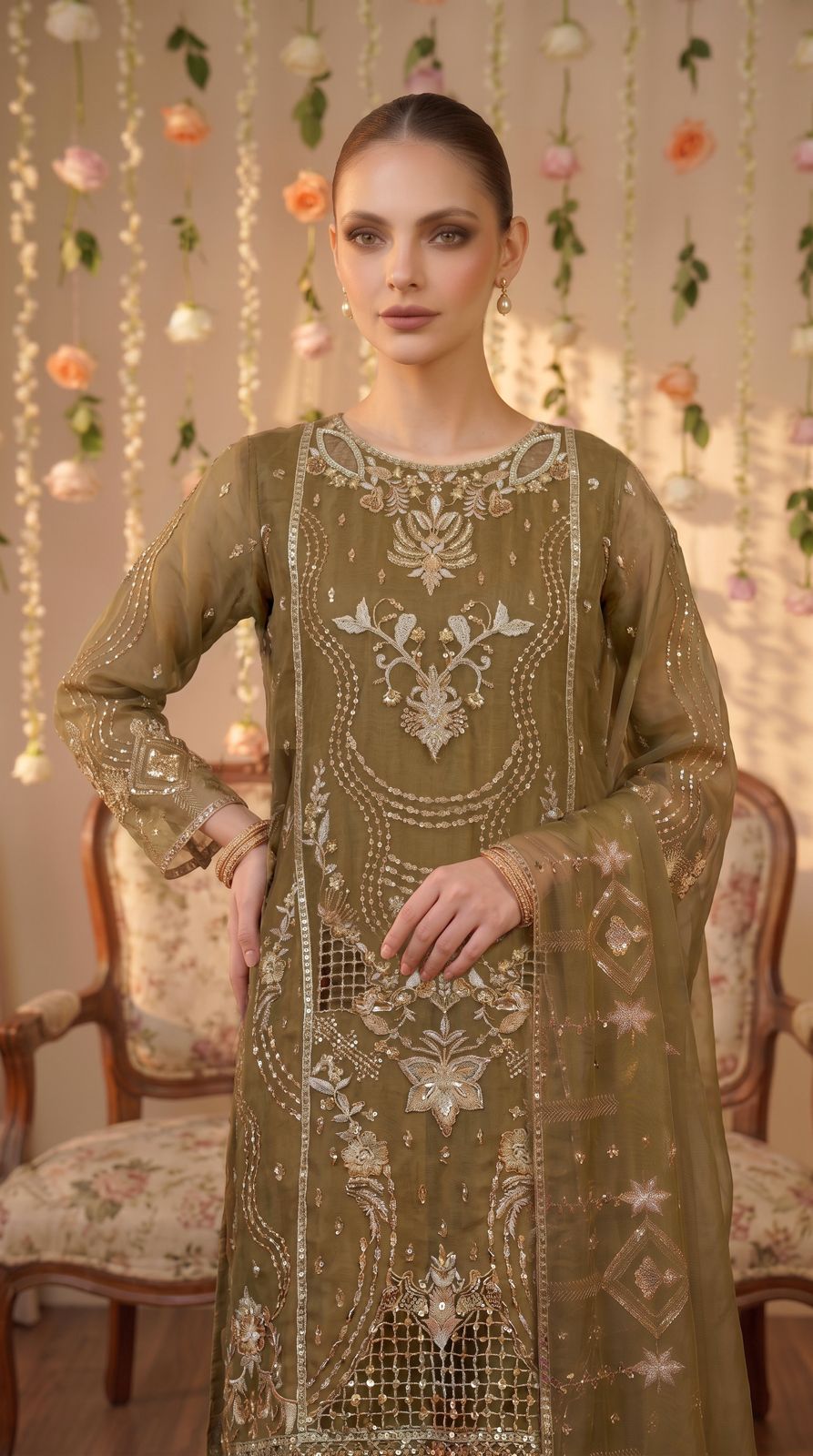 Anaya Noor by Zebtan Vol. 2 – AN 03 | Embroidered Weightless Chiffon 3-Piece Suit
