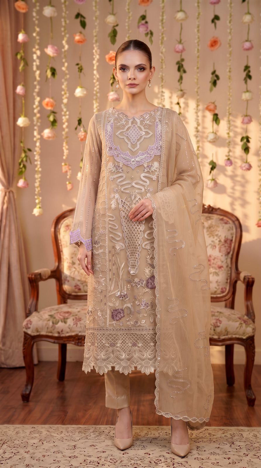 Anaya Noor by Zebtan Vol. 2 – AN 02 | Embroidered Weightless Chiffon 3-Piece Suit