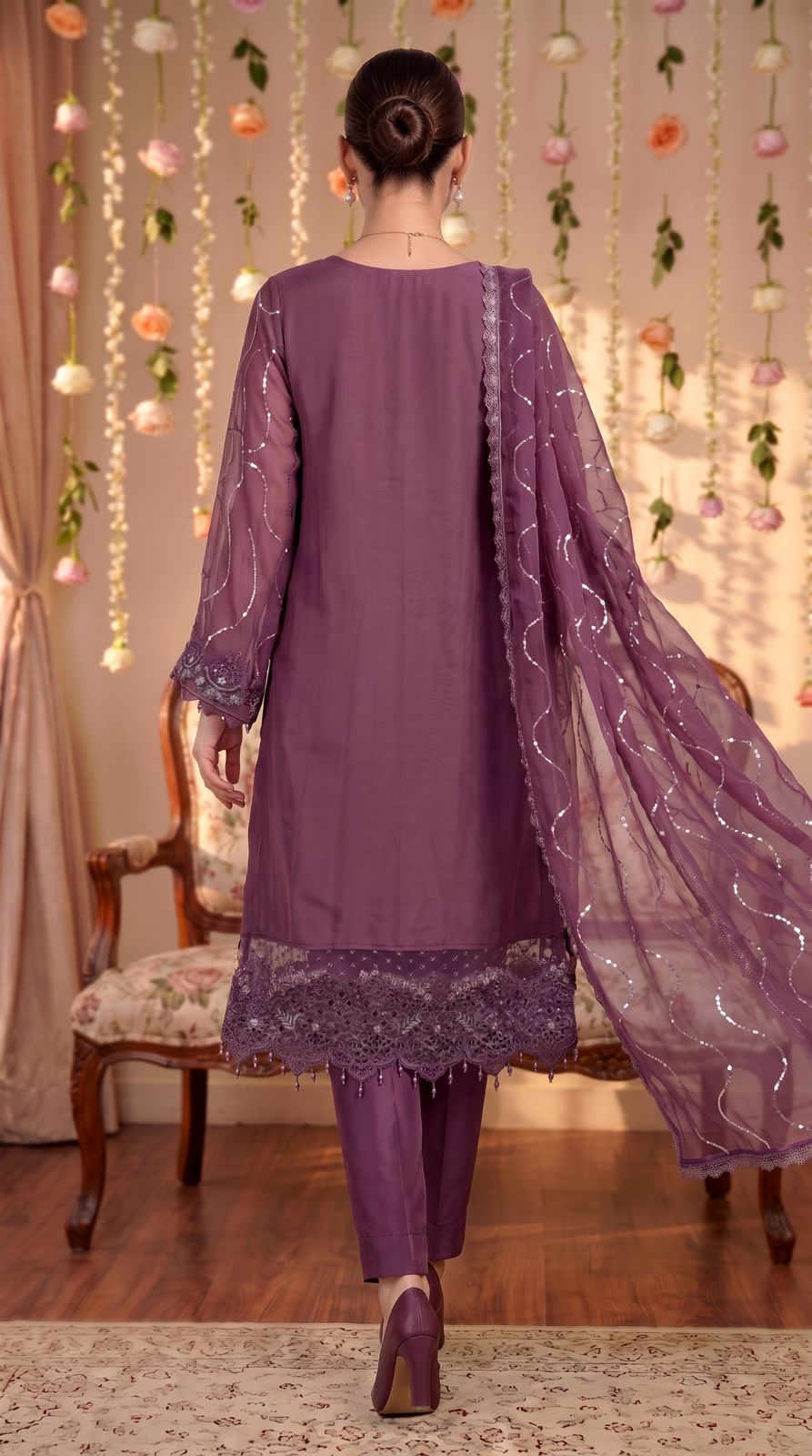 Anaya Noor by Zebtan Vol. 2 – AN 04 | Embroidered Weightless Chiffon 3-Piece Suit