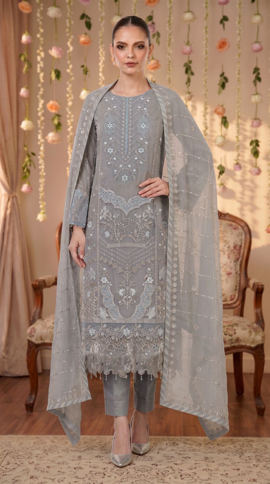 Anaya Noor by Zebtan Vol. 2 – AN 05 | Embroidered Weightless Chiffon 3-Piece Suit
