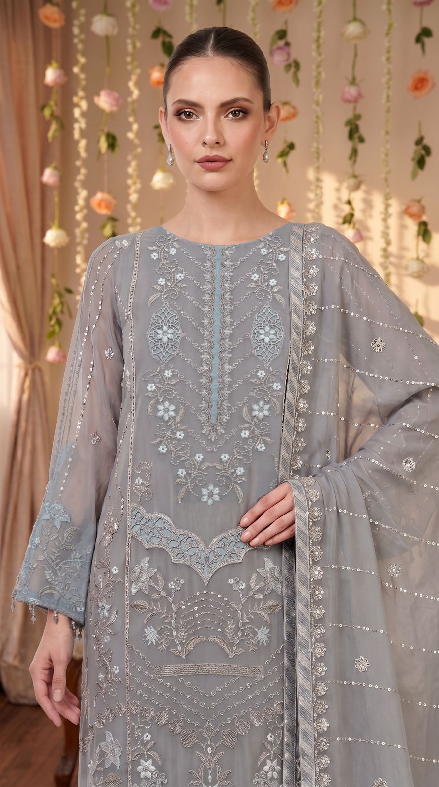 Anaya Noor by Zebtan Vol. 2 – AN 05 | Embroidered Weightless Chiffon 3-Piece Suit