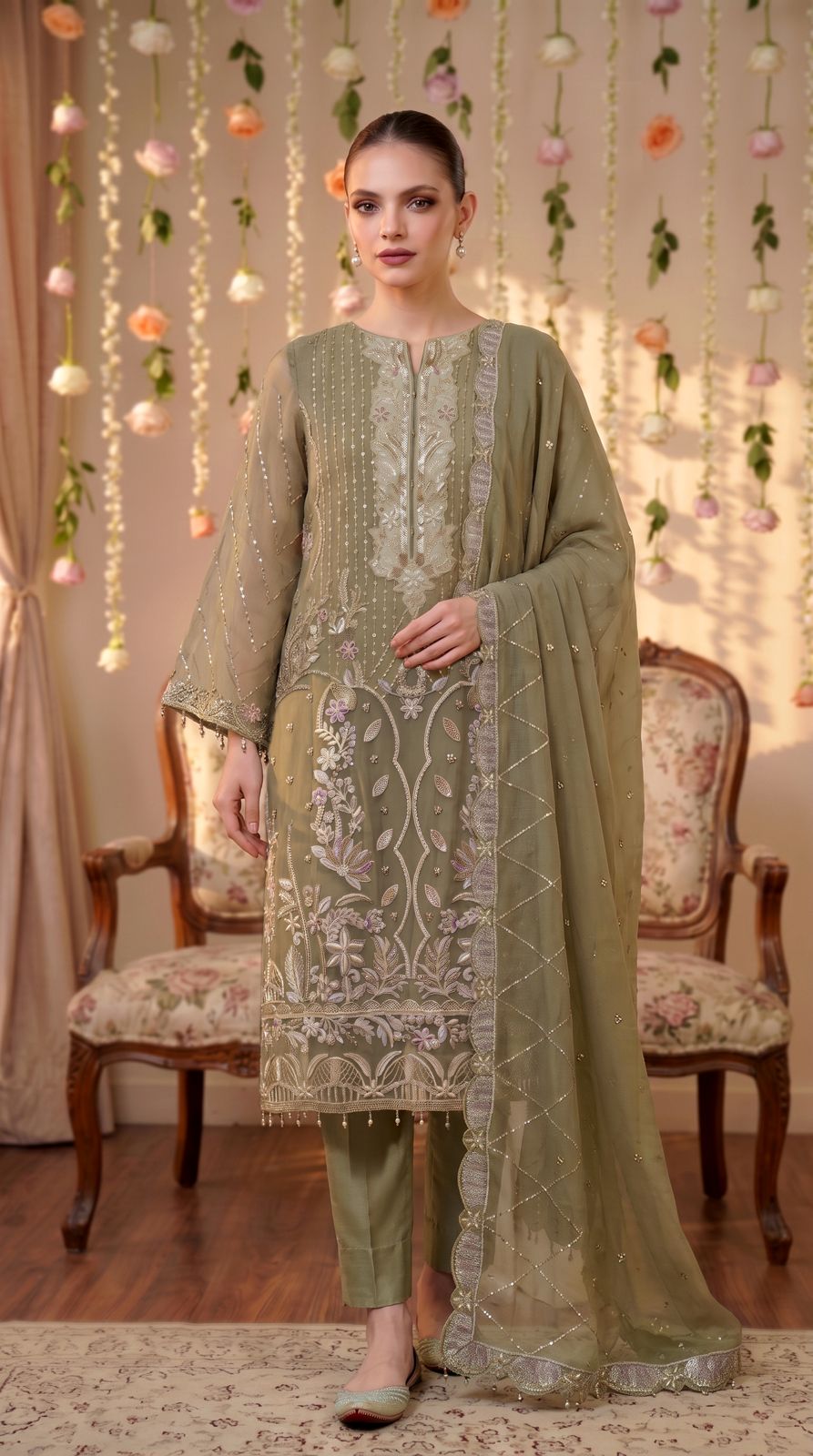 Anaya Noor by Zebtan Vol. 2 – AN 07 | Embroidered Weightless Chiffon 3-Piece Suit