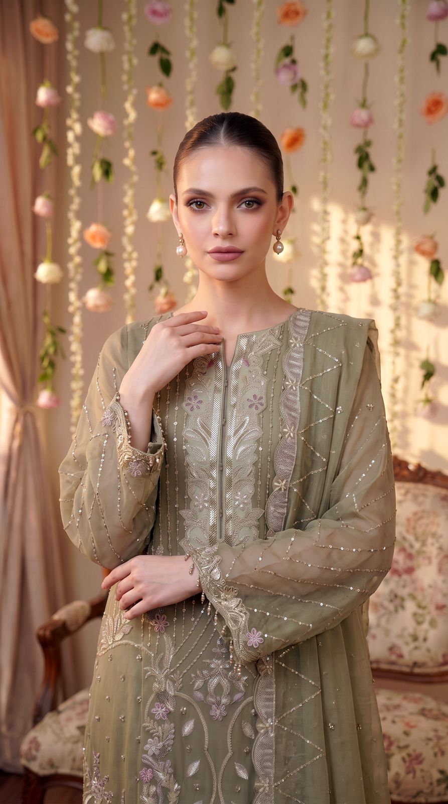 Anaya Noor by Zebtan Vol. 2 – AN 07 | Embroidered Weightless Chiffon 3-Piece Suit