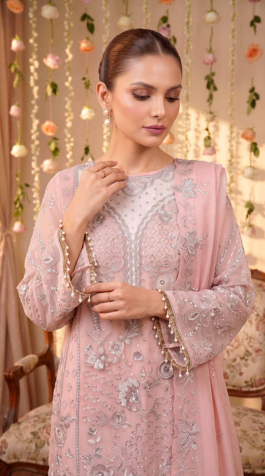 Anaya Noor by Zebtan Vol. 2 – AN 08 | Embroidered Weightless Chiffon 3-Piece Suit