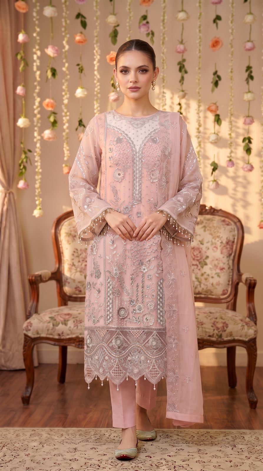 Anaya Noor by Zebtan Vol. 2 – AN 08 | Embroidered Weightless Chiffon 3-Piece Suit