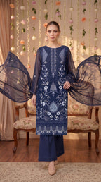 Anaya Noor by Zebtan Vol. 2 – AN 09 | Embroidered Weightless Chiffon 3-Piece Suit