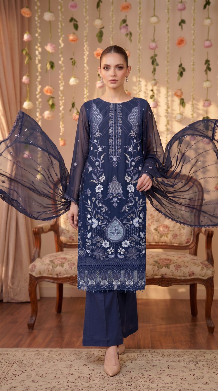 Anaya Noor by Zebtan Vol. 2 – AN 09 | Embroidered Weightless Chiffon 3-Piece Suit