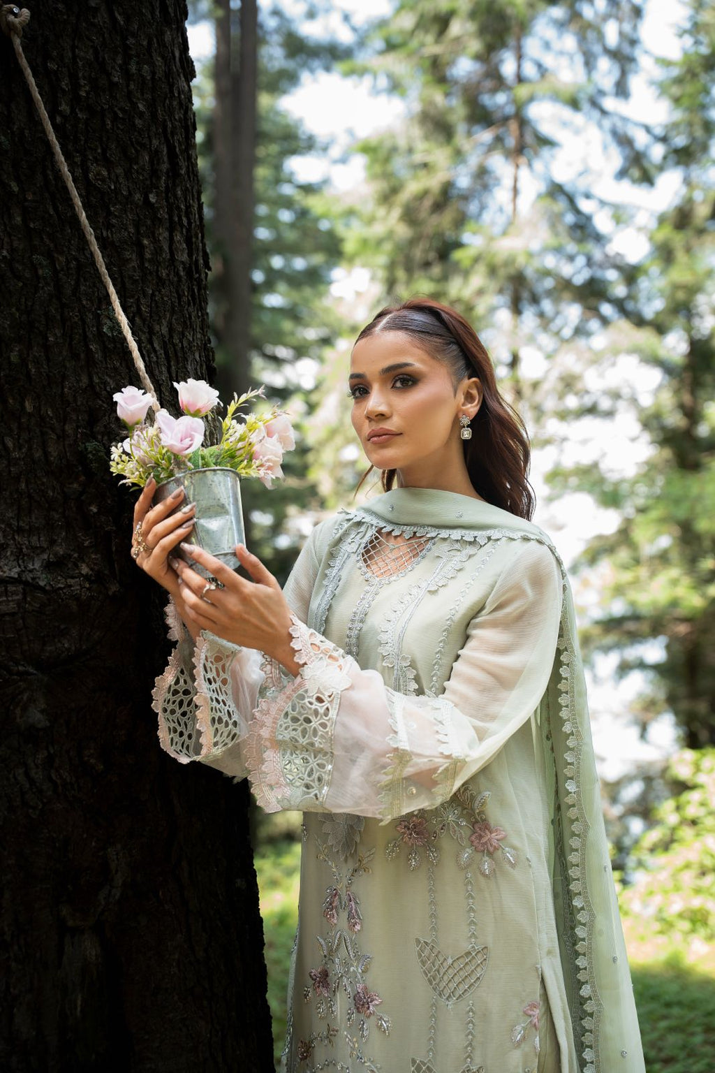 Aura by Zebtan – AR-1 | Embroidered Weightless Chiffon 3-Piece Suit
