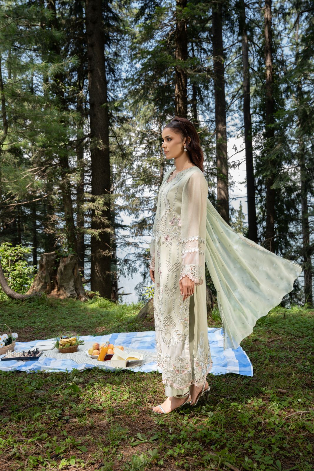 Aura by Zebtan – AR-1 | Embroidered Weightless Chiffon 3-Piece Suit