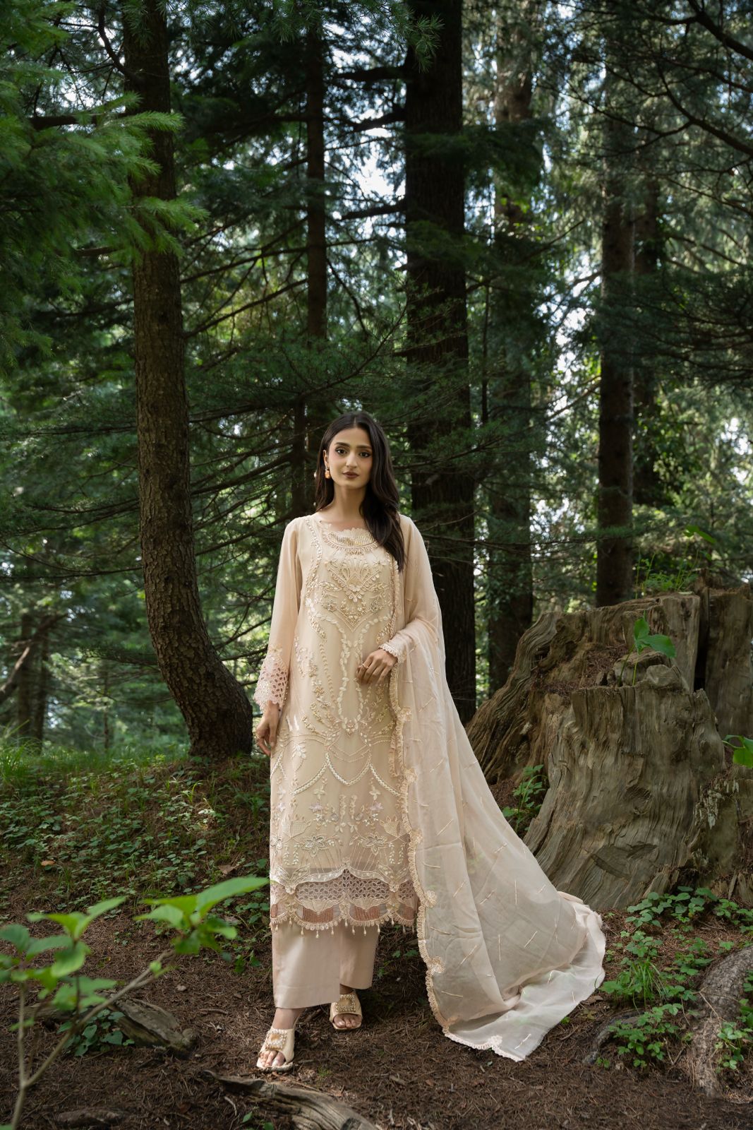 Aura by Zebtan – AR-2 | Embroidered Weightless Chiffon 3-Piece Suit