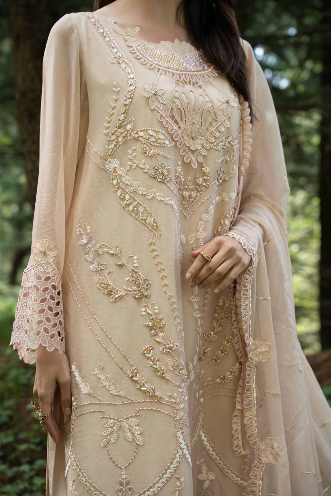 Aura by Zebtan – AR-2 | Embroidered Weightless Chiffon 3-Piece Suit