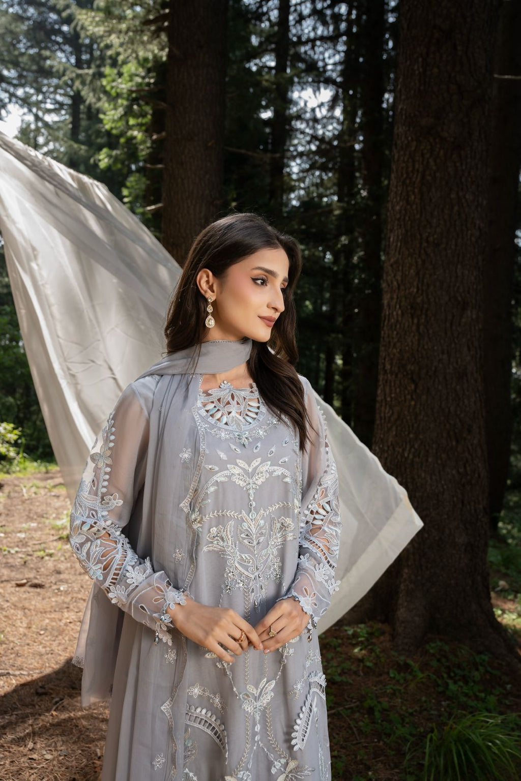Aura by Zebtan – AR-3 | Embroidered Weightless Chiffon 3-Piece Suit