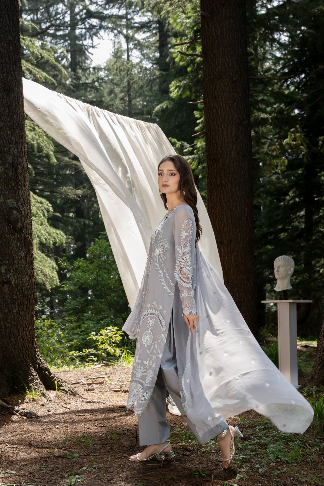 Aura by Zebtan – AR-3 | Embroidered Weightless Chiffon 3-Piece Suit