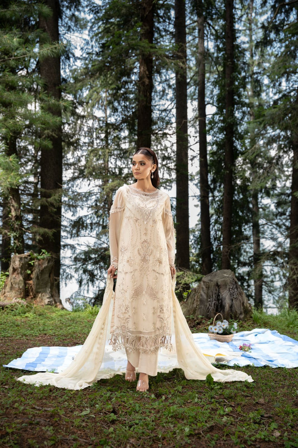 Aura by Zebtan – AR-4 | Embroidered Weightless Chiffon 3-Piece Suit