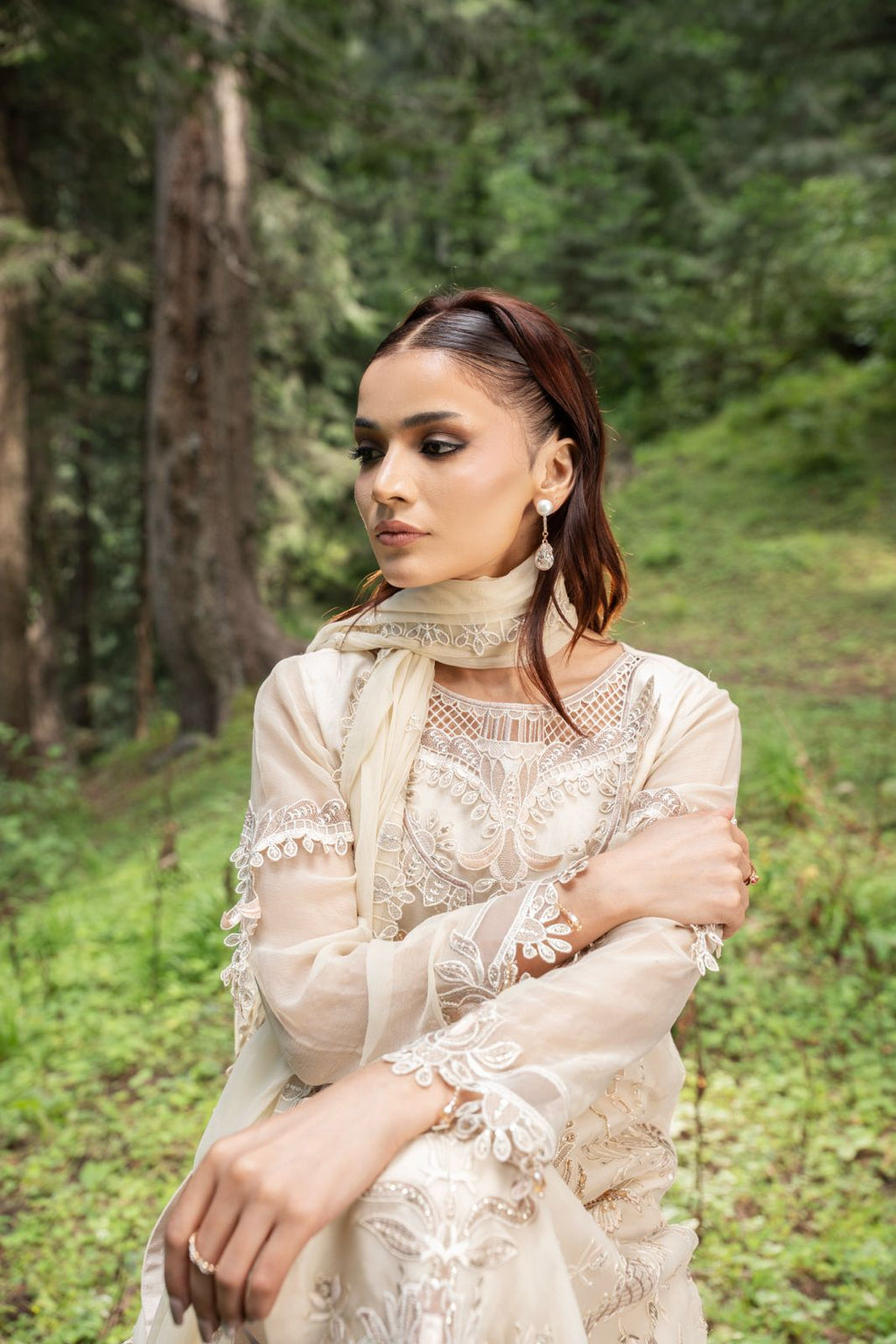 Aura by Zebtan – AR-4 | Embroidered Weightless Chiffon 3-Piece Suit