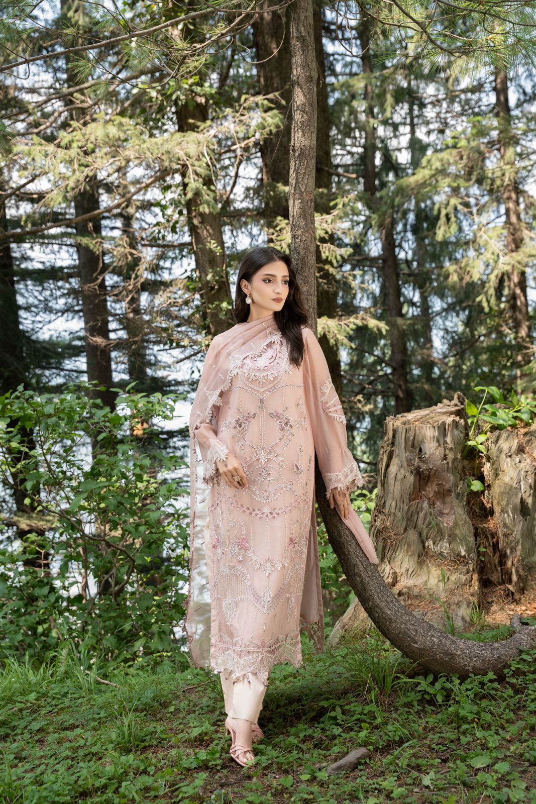 Aura by Zebtan – AR-5 | Embroidered Weightless Chiffon 3-Piece Suit