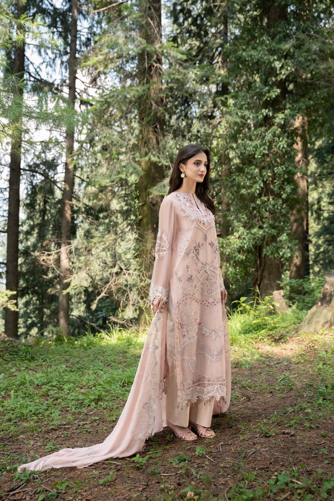 Aura by Zebtan – AR-5 | Embroidered Weightless Chiffon 3-Piece Suit