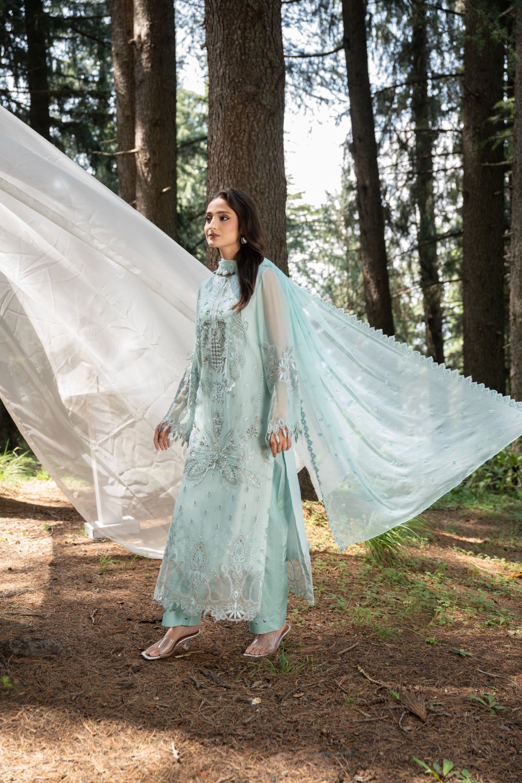 Aura by Zebtan – AR-7 | Embroidered Weightless Chiffon 3-Piece Suit