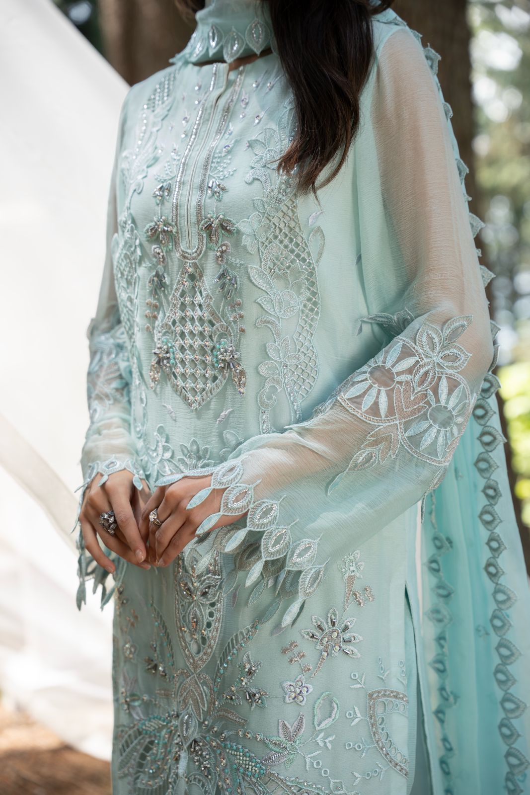 Aura by Zebtan – AR-7 | Embroidered Weightless Chiffon 3-Piece Suit