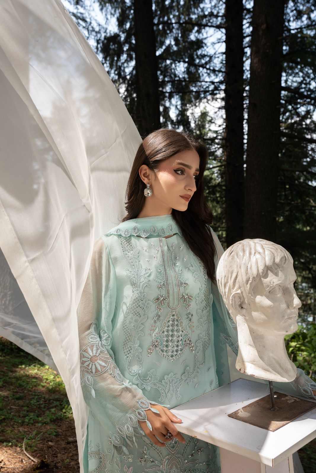 Aura by Zebtan – AR-7 | Embroidered Weightless Chiffon 3-Piece Suit