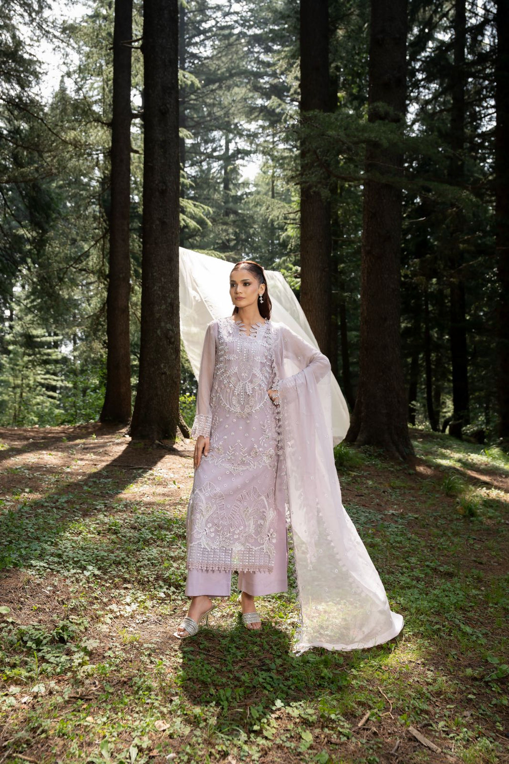 Aura by Zebtan – AR-8 | Embroidered Weightless Chiffon 3-Piece Suit