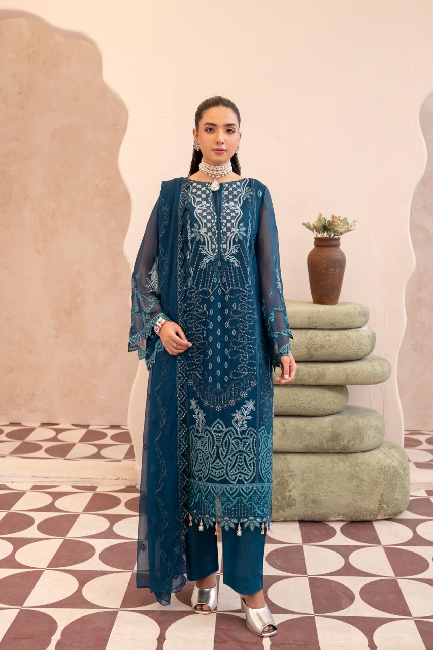 Anaya Noor by Zebtan Vol. 4 – AN 07 | Embroidered Weightless Chiffon 3-Piece Suit