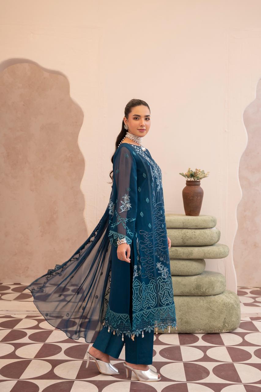 Anaya Noor by Zebtan Vol. 4 – AN 07 | Embroidered Weightless Chiffon 3-Piece Suit