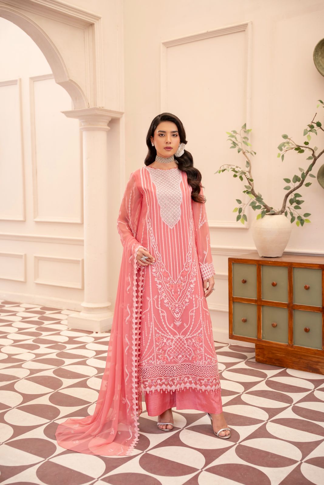 Anaya Noor by Zebtan Vol. 4 – AN 08 | Embroidered Weightless Chiffon 3-Piece Suit