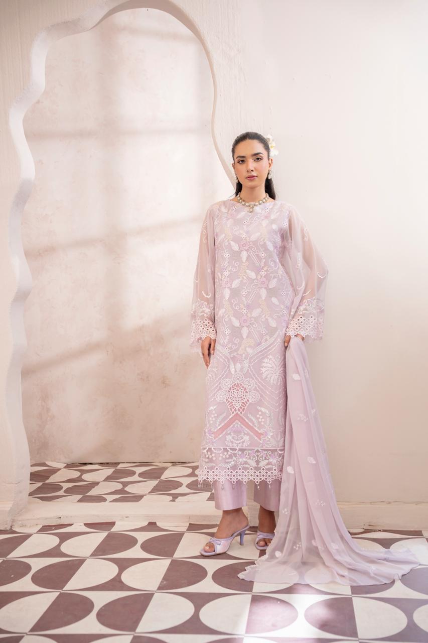 Anaya Noor by Zebtan Vol. 4 – AN 09 | Embroidered Weightless Chiffon 3-Piece Suit
